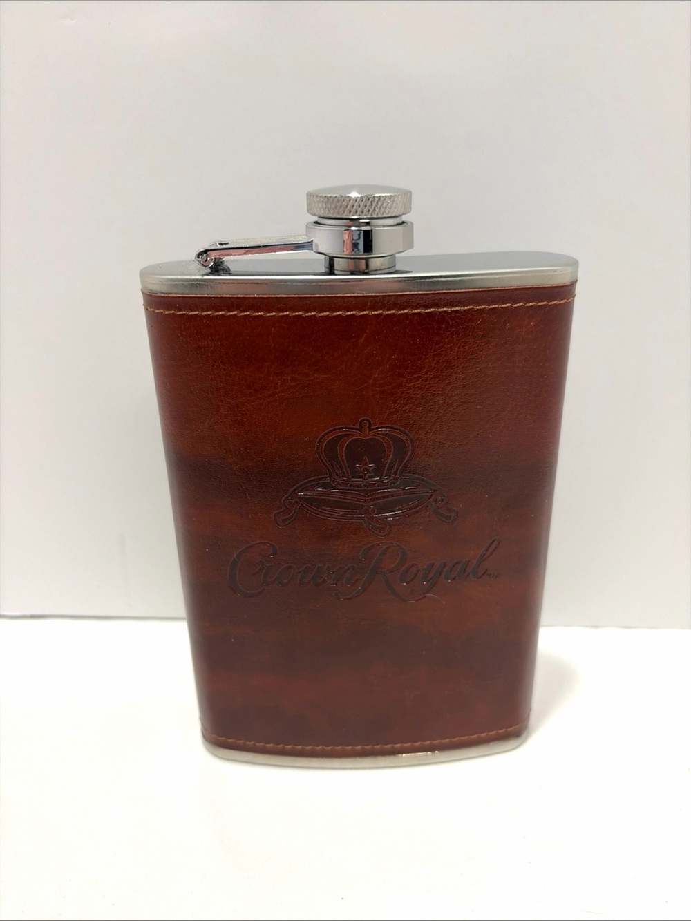 Crown Royal Leather Wrapped Liquor Flask